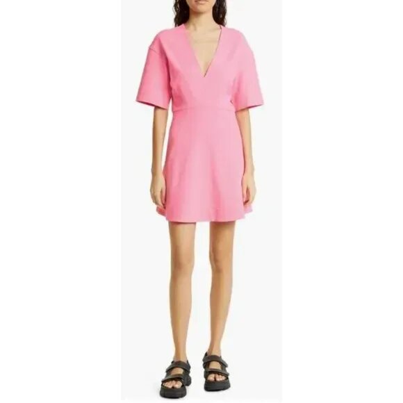 Ganni Dresses & Skirts - NEW GANNI Pink Mini Dress Womens XS Luxury Designer Soft Girl Sophisticated